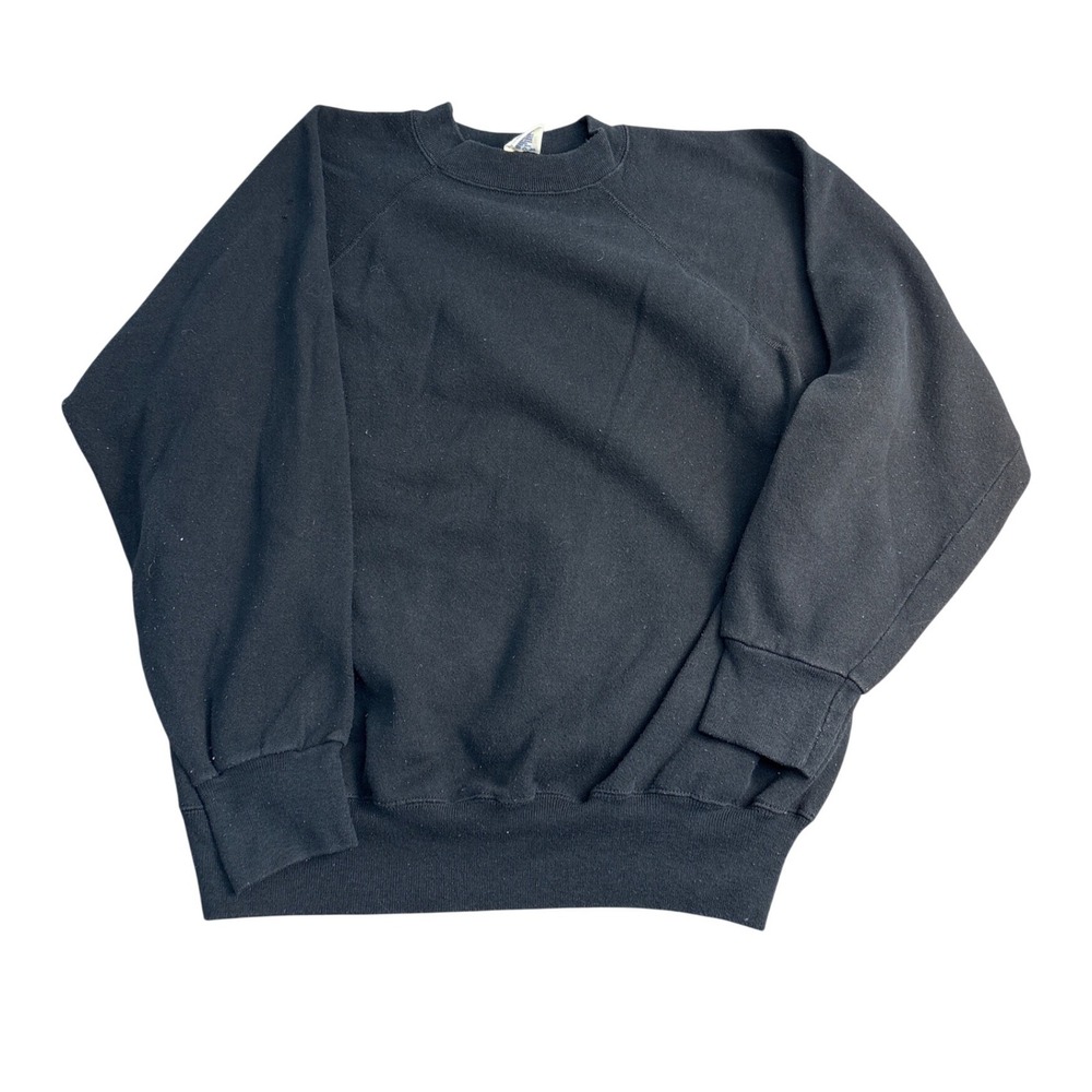 Vintage Ultra Sweats Black Raglan Crewneck Sweatshirt XL Made in USA Blank 2726